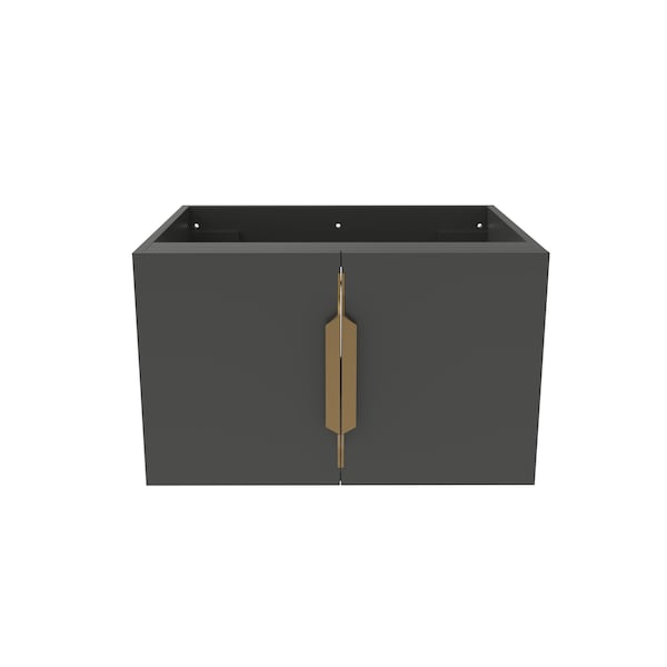 Castello Usa Alpine 24-inch Black Vanity Base with Gold Handle CB-MC-24BLK-GLD-VBO - main